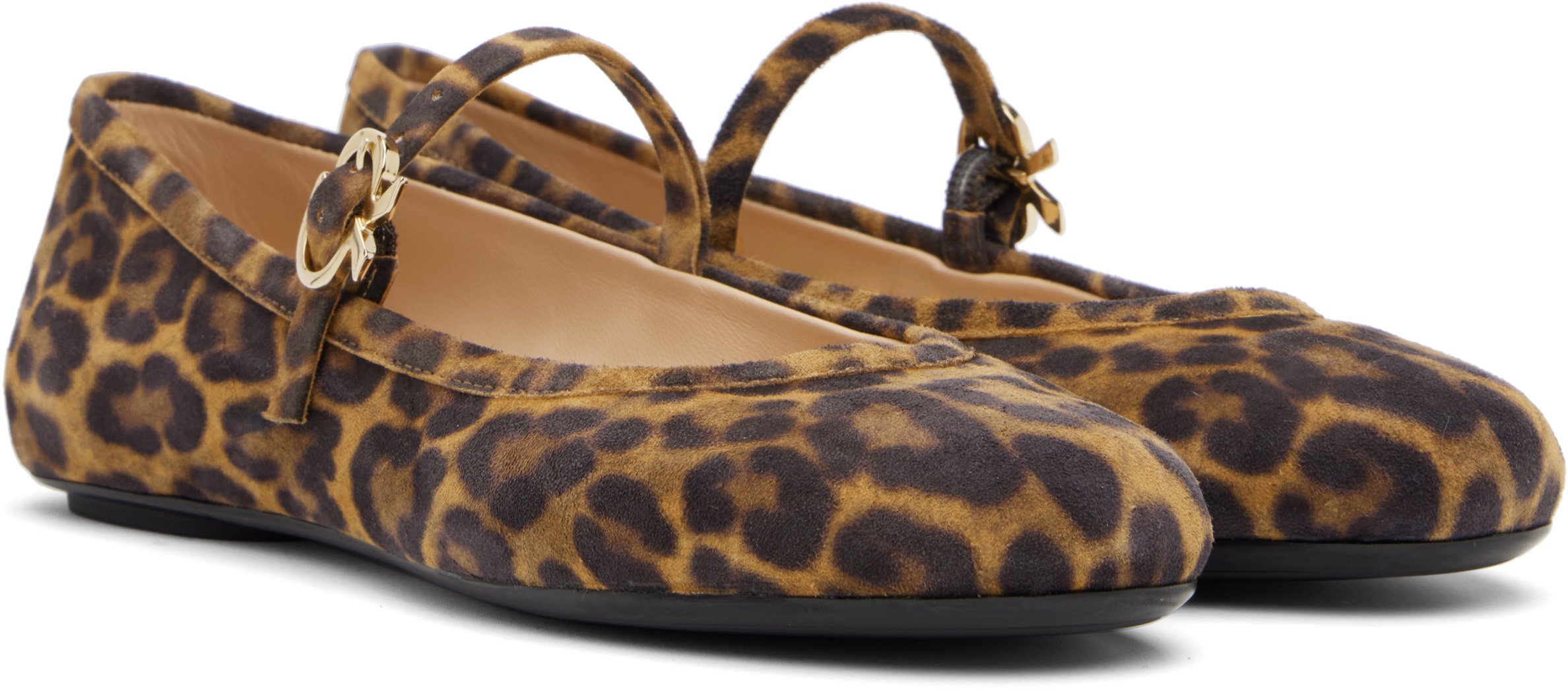 Gianvito Rossi Carla Ballet Flats In Animal Print
