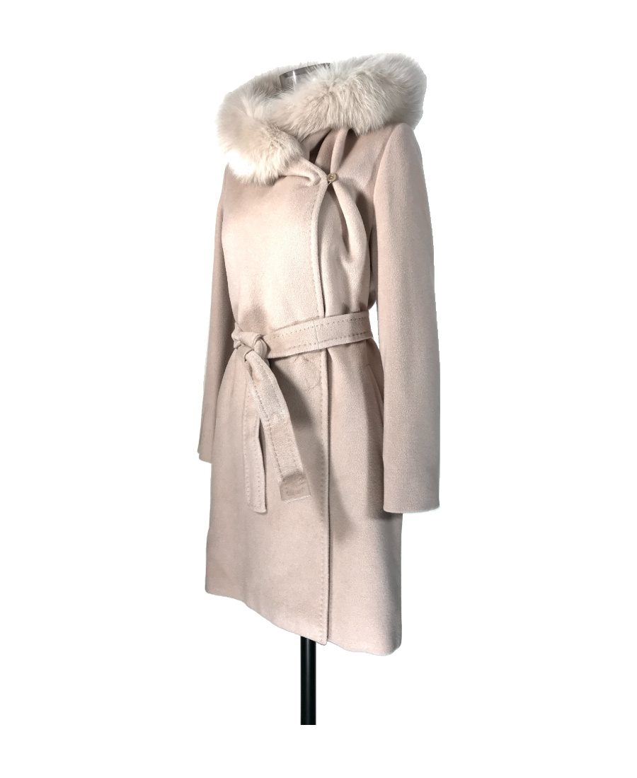 Max Mara Lace-up Coat In White