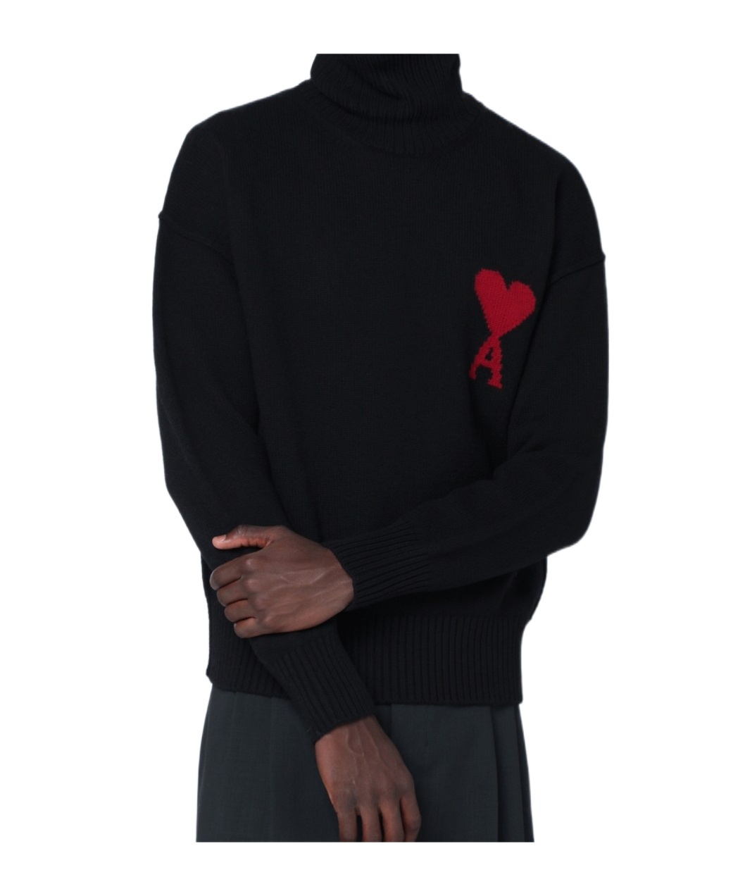 Ami Alexandre Mattiussi Ami Paris Ami Paris De Coeur Wool Cardigan In Black
