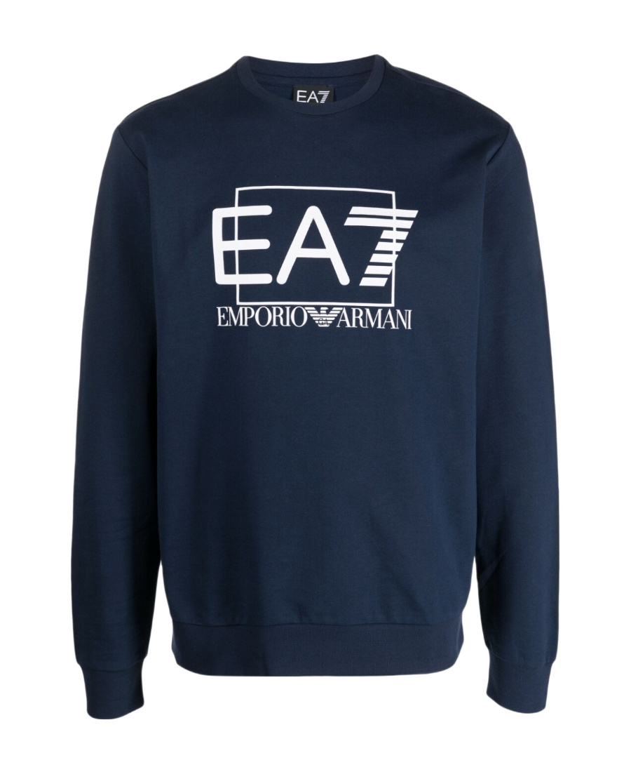 Ea7 Logo-print Cotton Sweatshirt In Black