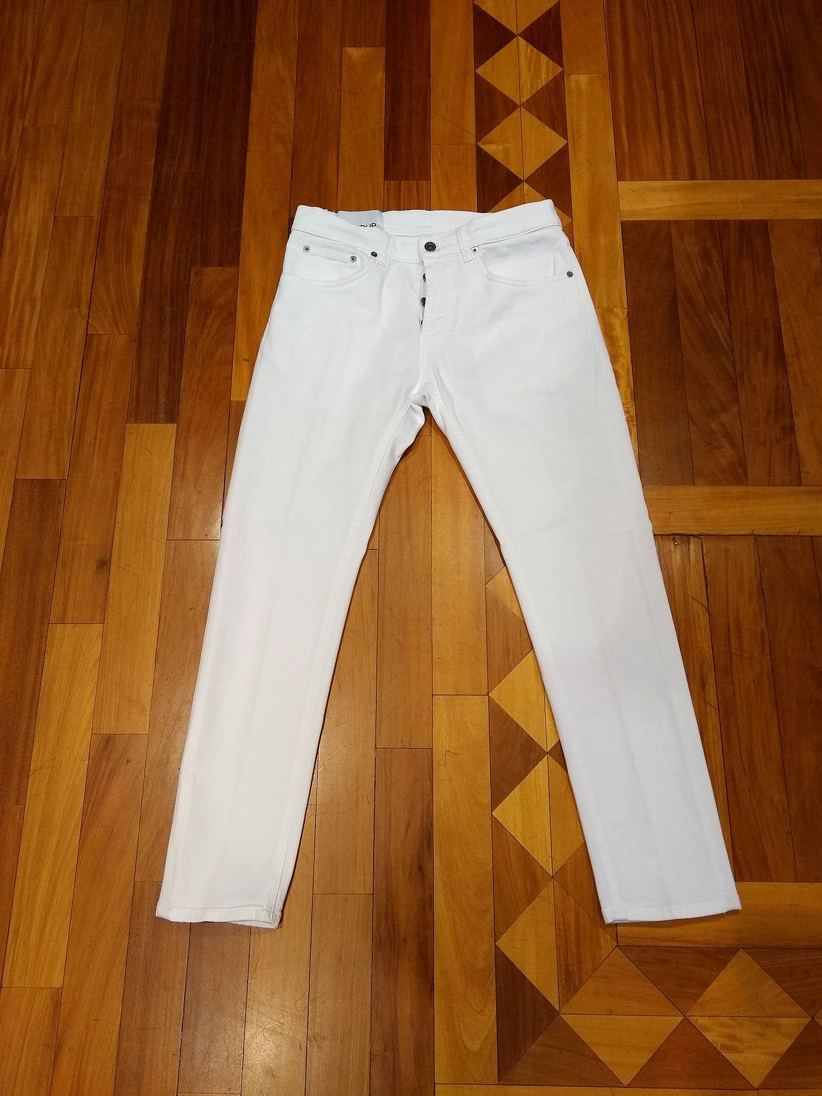 Dondup Belt Ring Denim Trousers In White