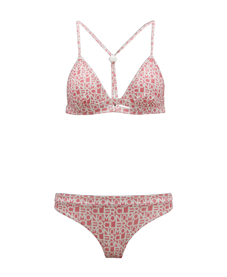 Moncler Logo-print Bikini In Pink