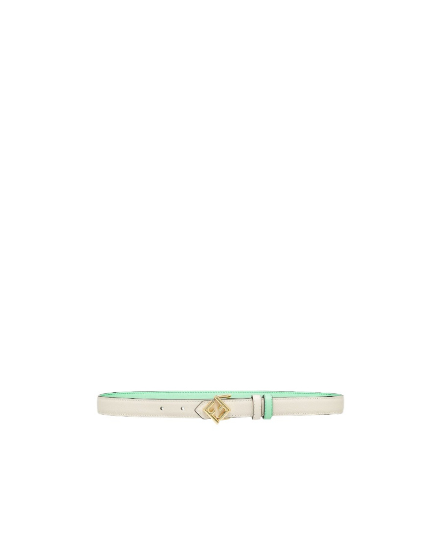 Fendi Ff Diamond Belt In White