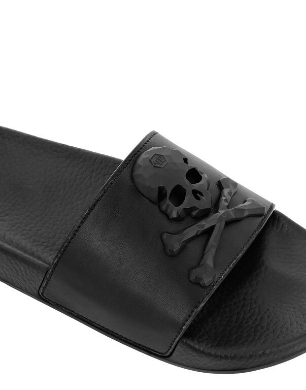 Philipp Plein Logo Details, Flip-flops. In Black