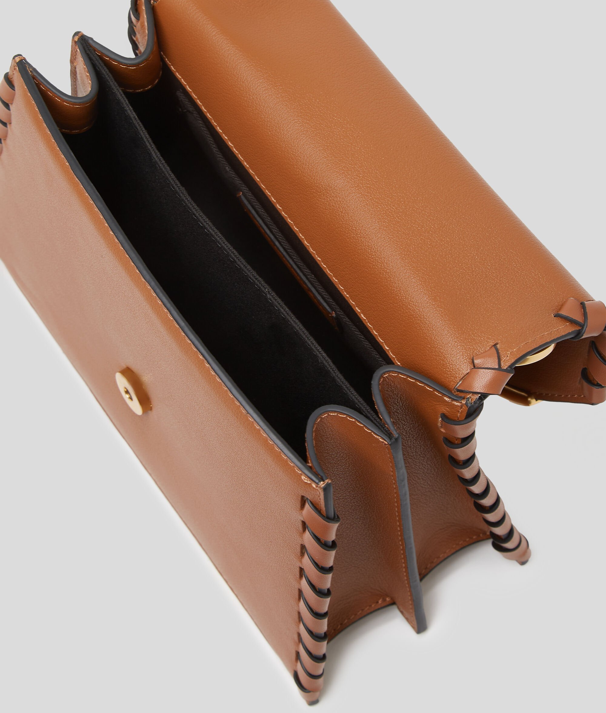 Karl Lagerfeld Medium Signature Crossbody Bag In Brown