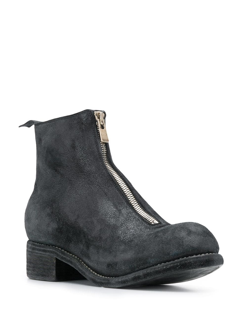 Guidi Front Zip Ankle Boots In Black