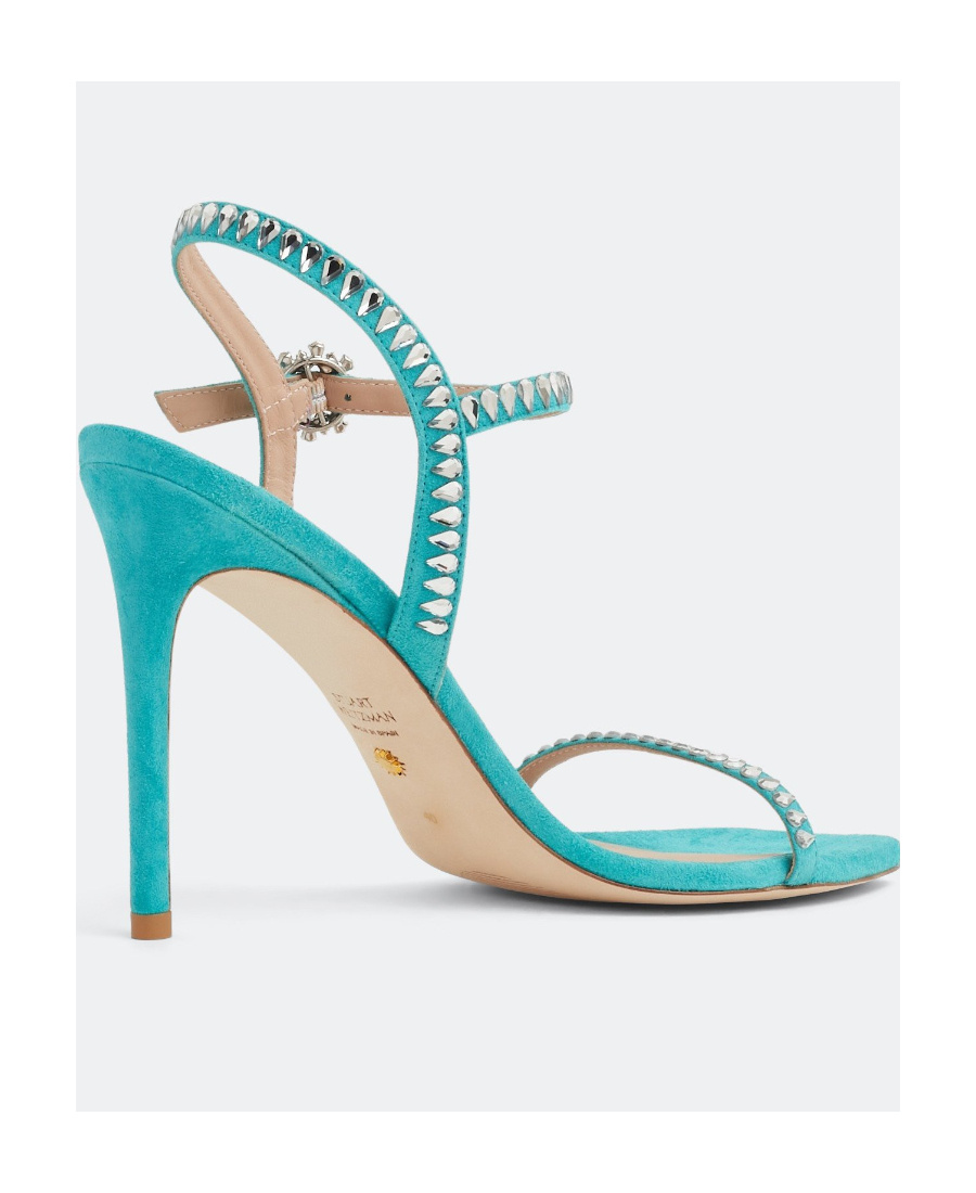 Stuart Weitzman Embellished Open-toe Sandals In Green