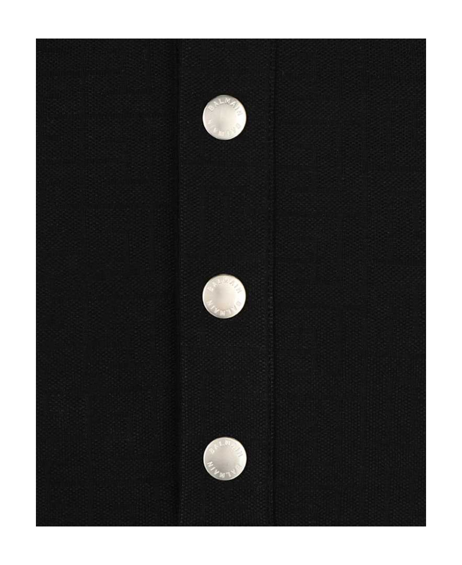 Shop Balmain Logo-embroidered Polo Shirt In Black