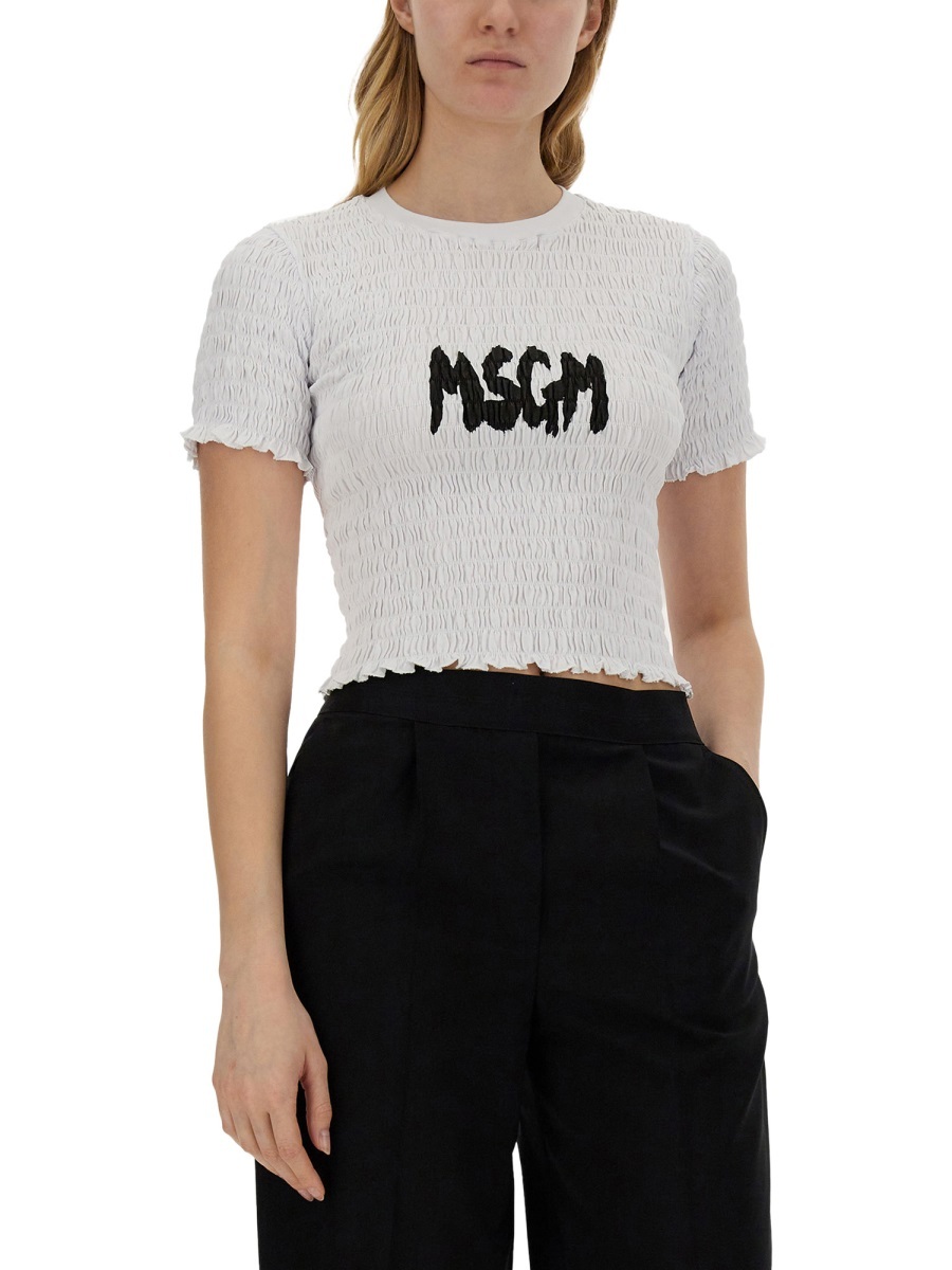 Msgm T-shirt With Logo In Black
