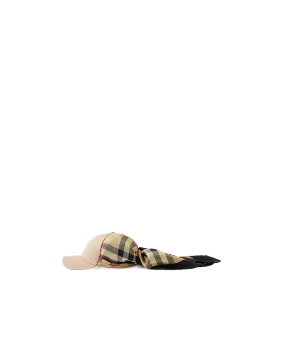 Burberry Scarf-detail Baseball Cap In Nude