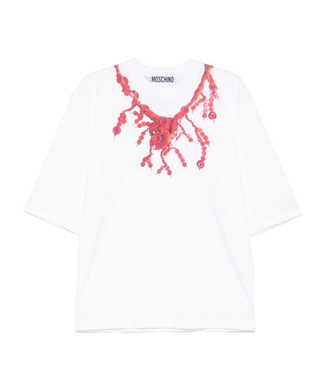 Moschino X Judy Blame Necklace-print Crewneck T-shirt In White