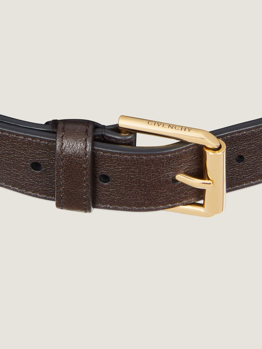 Givenchy Voyou Long Belt In Shiny Leather In Brown