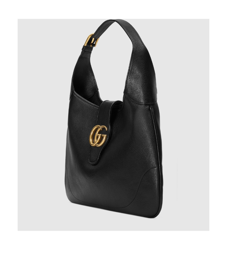 Gucci Aphrodite Large Leather Shoulder Bag In Black