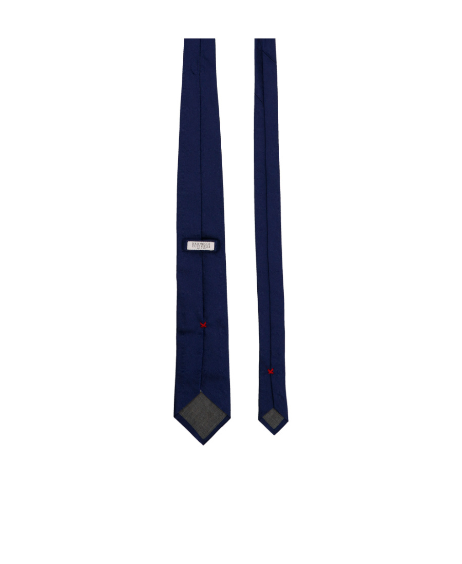 Brunello Cucinelli Satin-finish Pointed-tip Tie In Blue