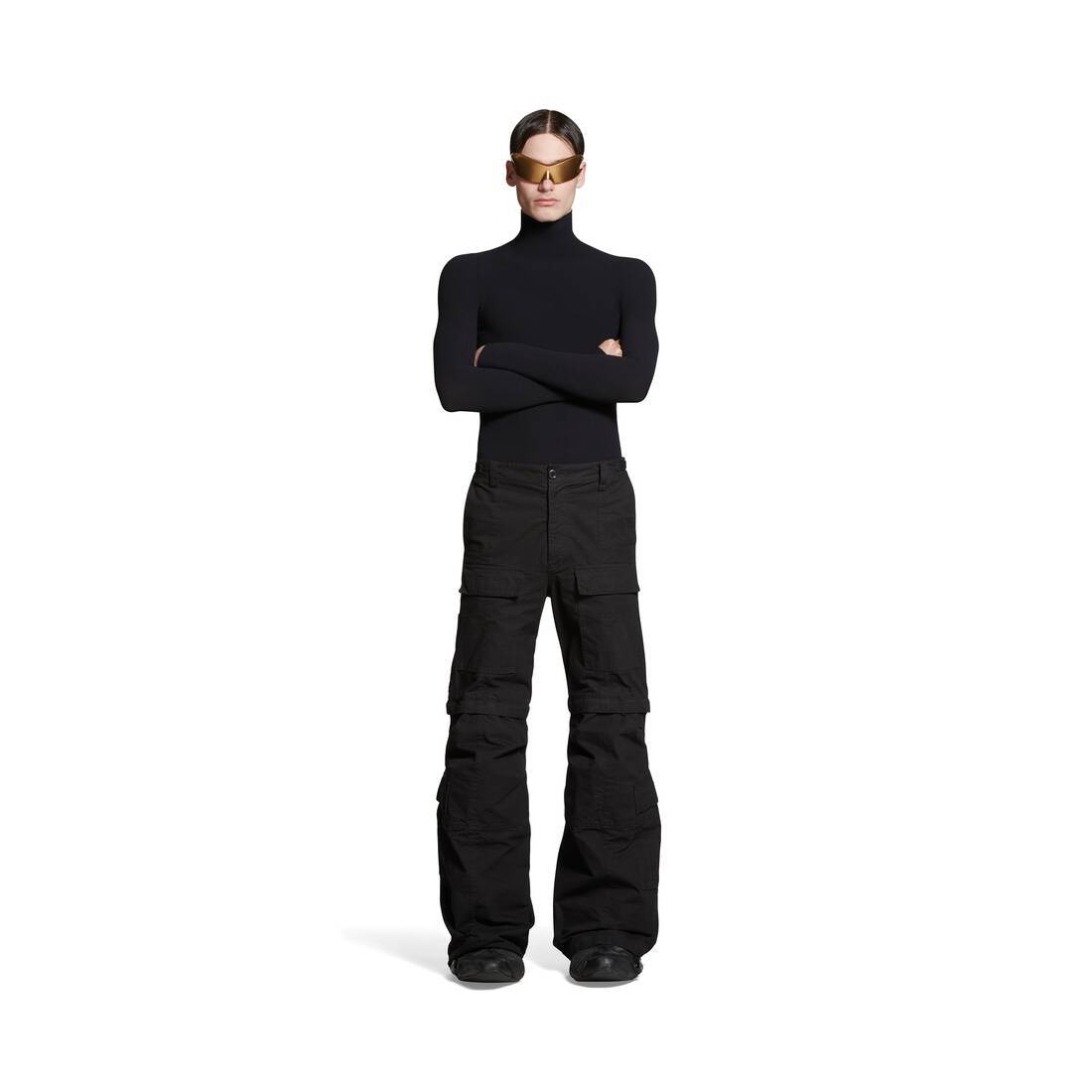 BALENCIAGA FLARED CARGO PANTS IN BLACK