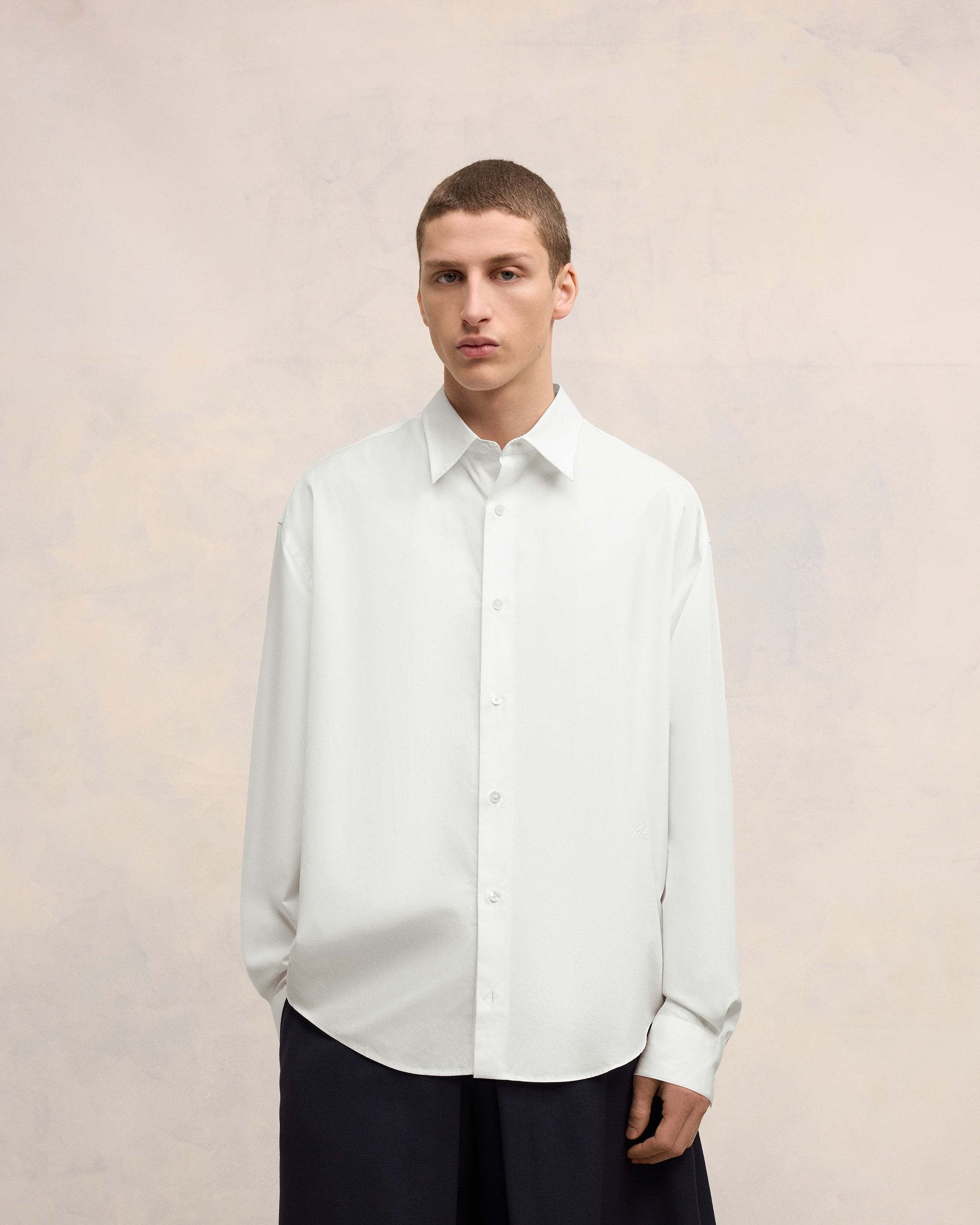 Ami Alexandre Mattiussi Ami Paris Short Sleeve Cotton Shirt In White