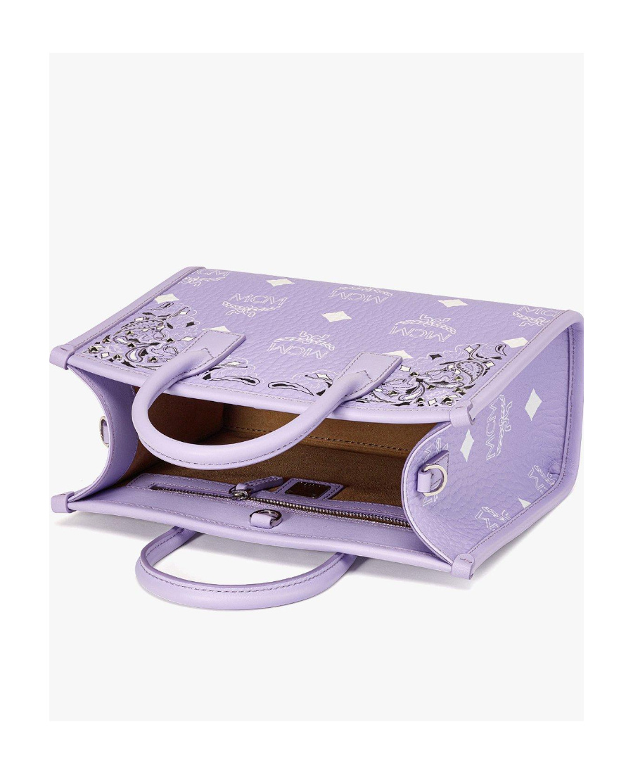Mcm Top Handle Shoulder Bag In Purple