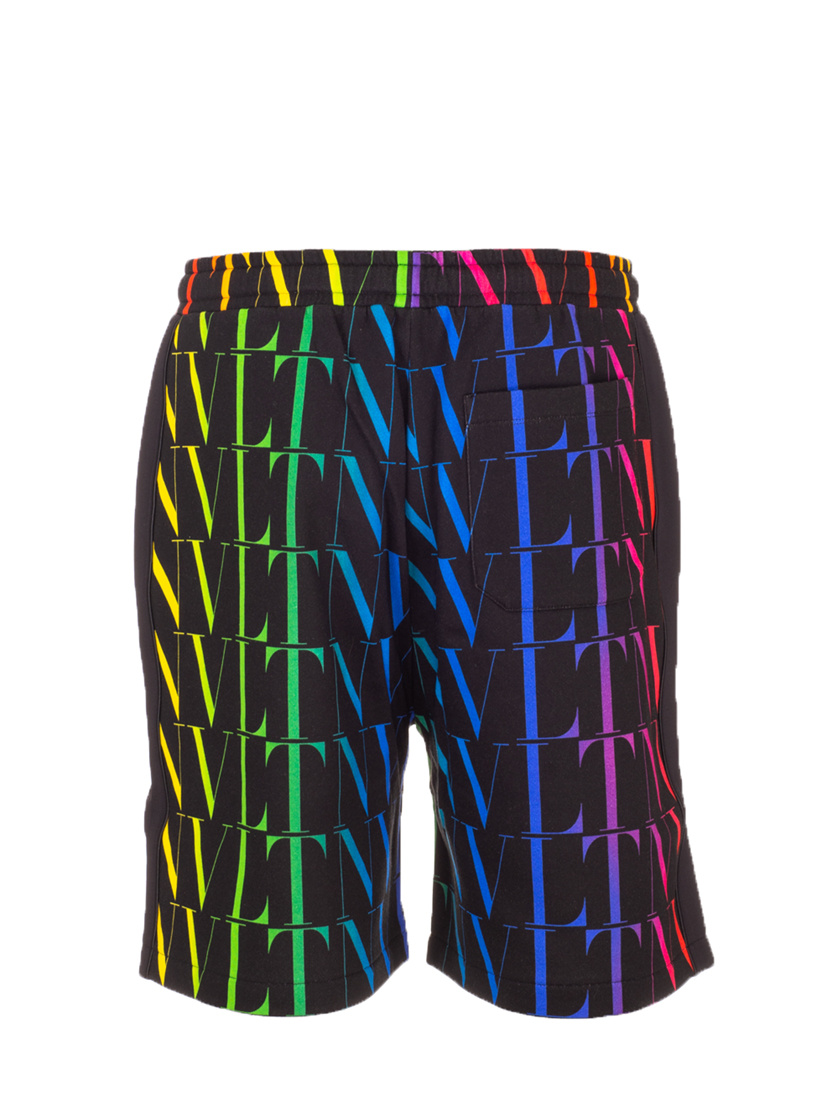 Valentino Garavani Vlnt Jersey Bermuda Shorts Men In Black