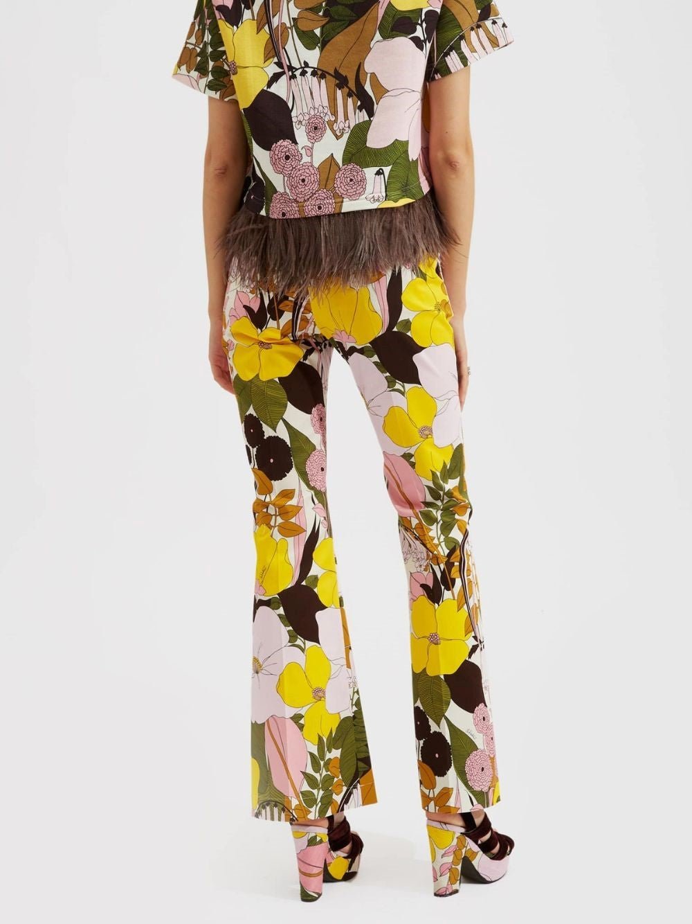 La Doublej Saturday Night Flared Trousers In Multi