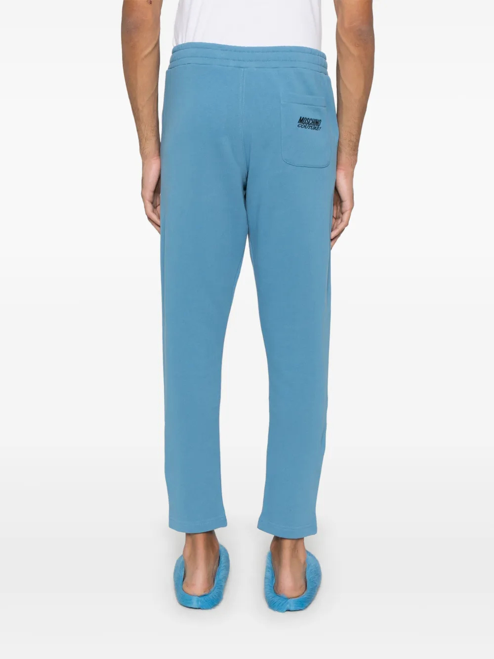 Moschino Elastic Waist Casual Pants In Blue