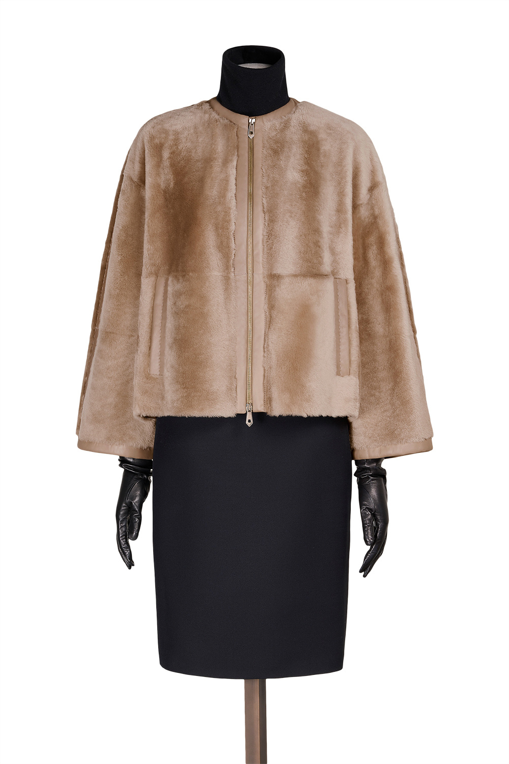 Max Mara Sheepskin Knitwear Coat In Brown