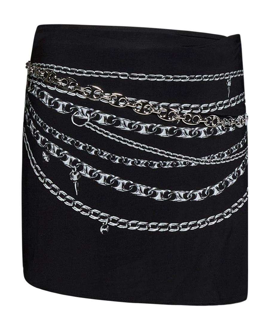 RABANNE CHAIN-PRINT MINI SKIRT