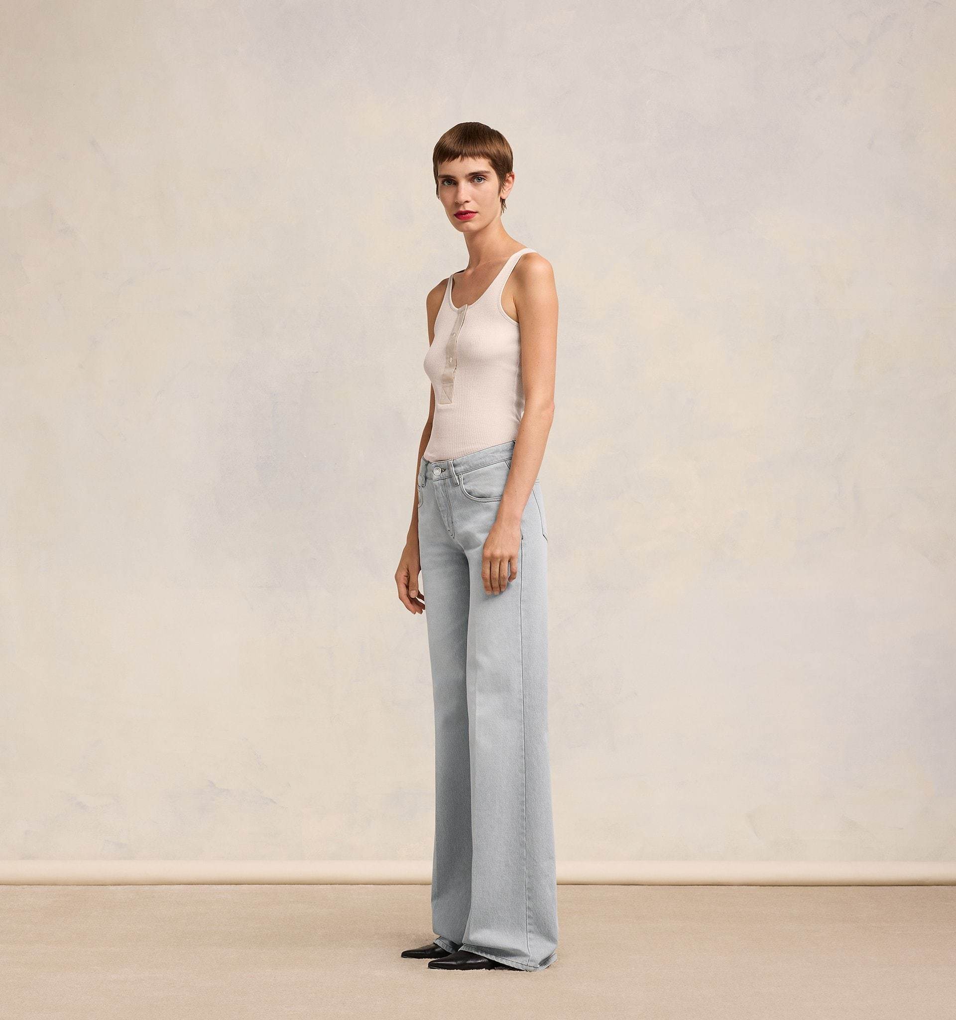 Ami Alexandre Mattiussi Ami Slitted Flared Jeans In Gray