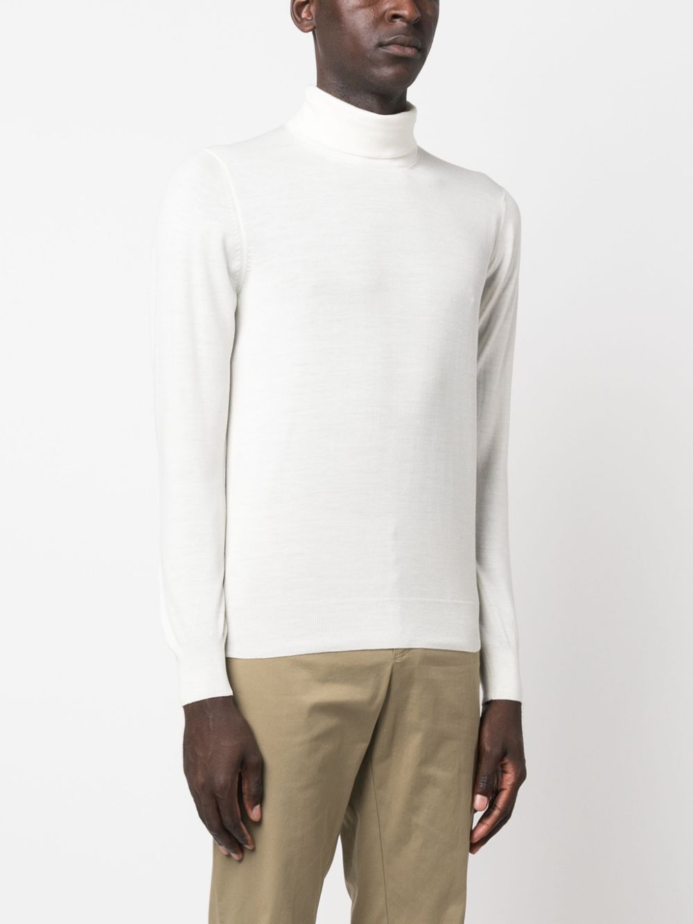 Lardini Roll-neck Wool Jumper In White