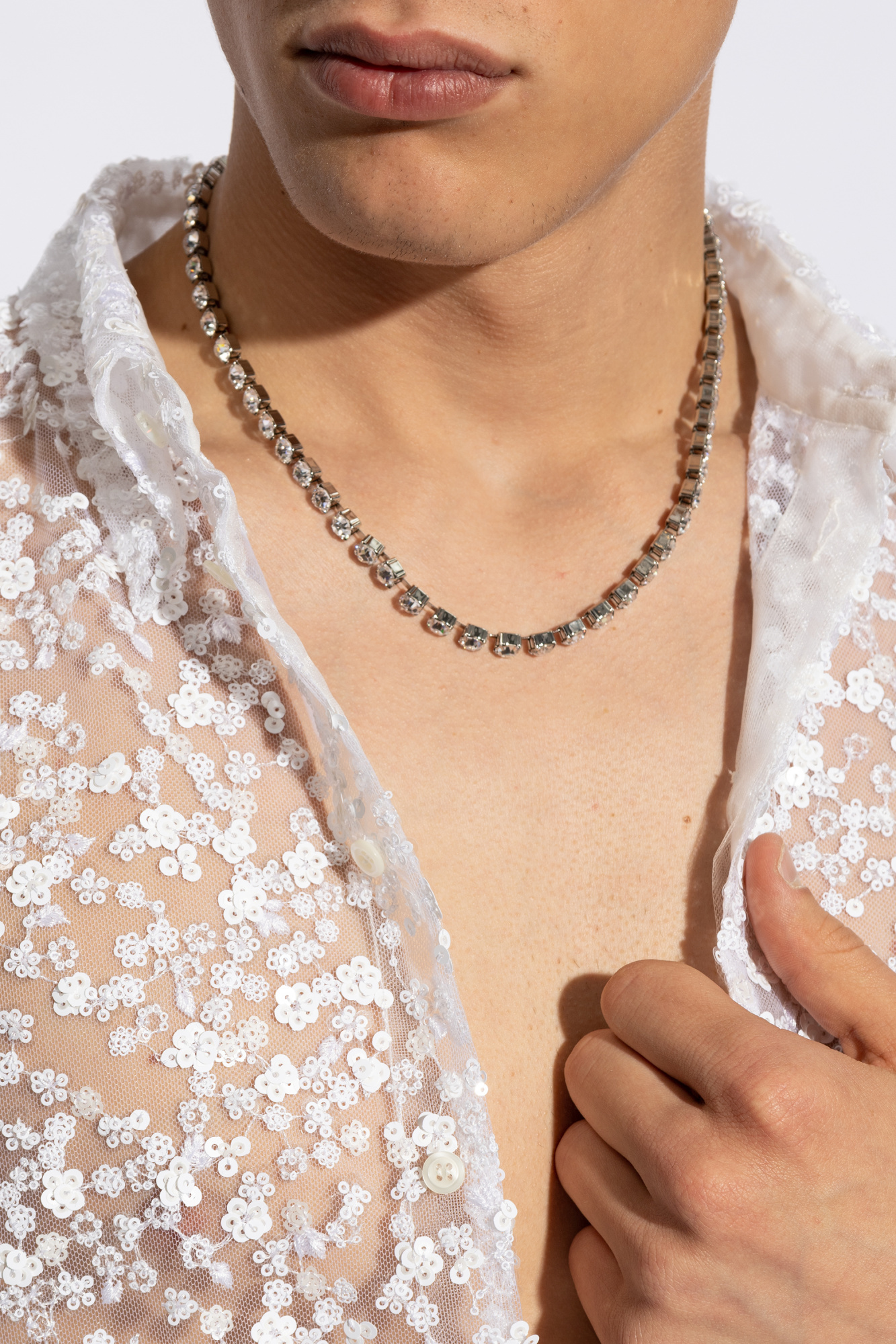 Dsquared2 Crystal Embellished Pendant Necklace In Yellow