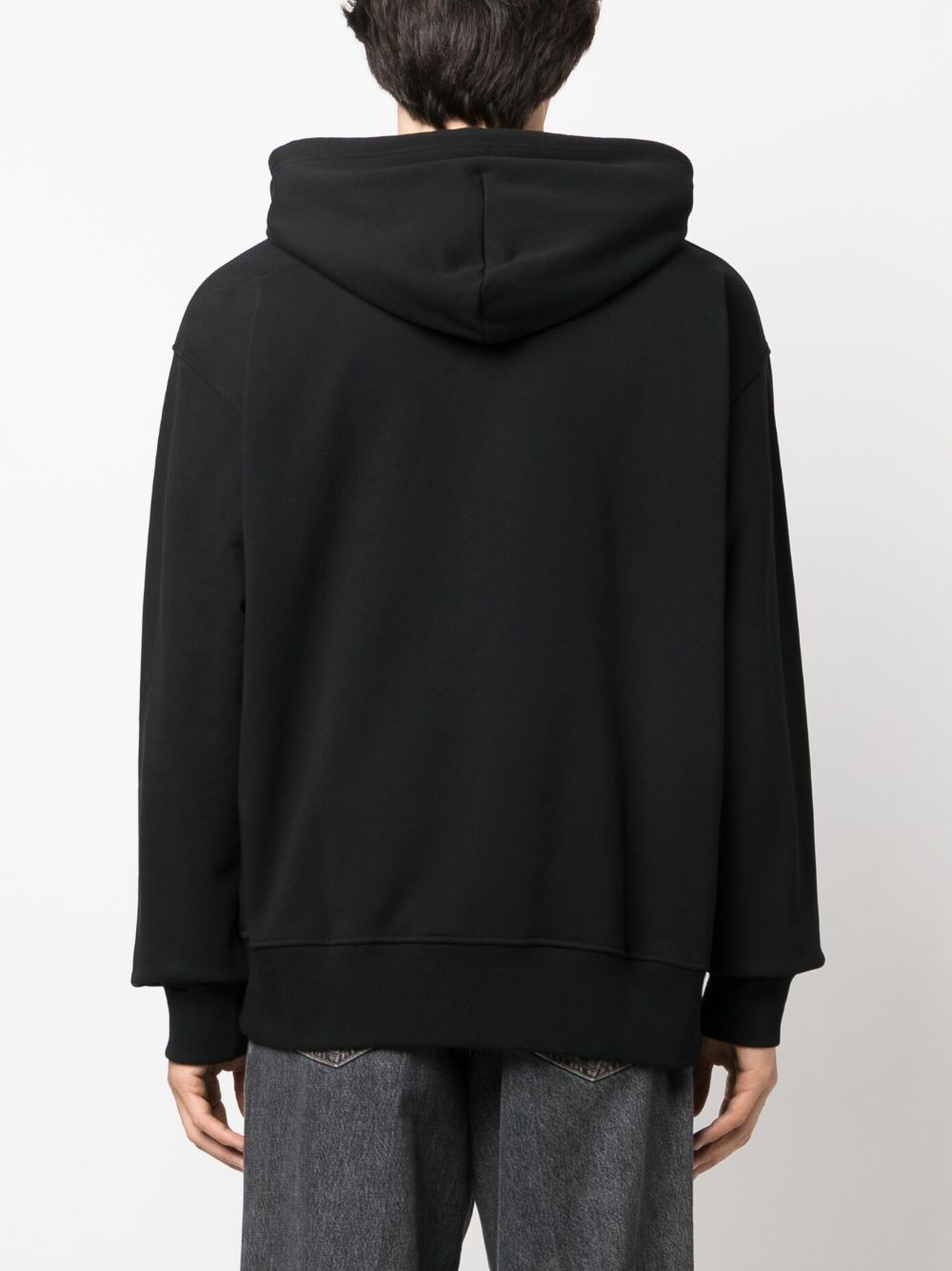 Diesel Logo Detailed Drawstring Hoodie In Black