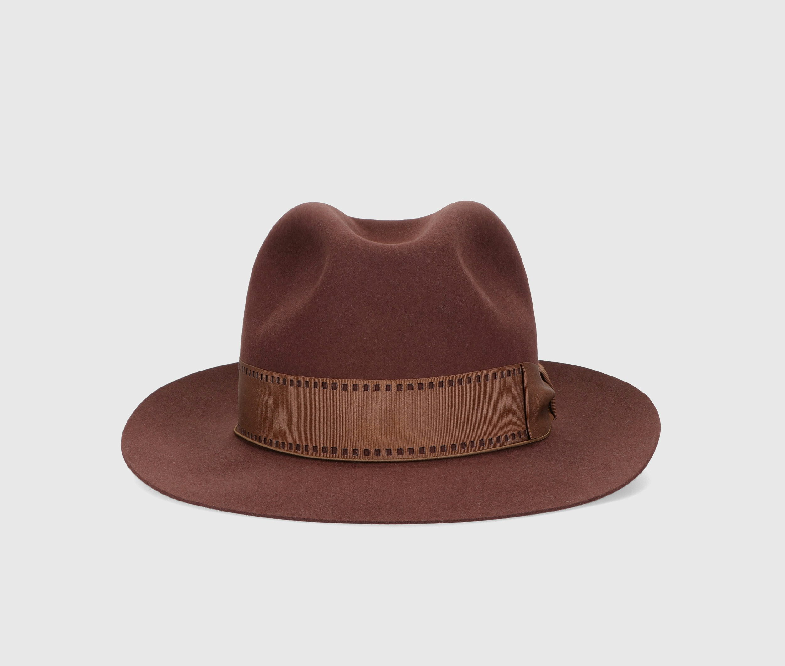 Borsalino Same Color Hatband In Brown