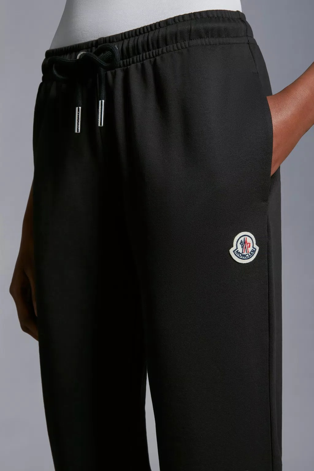 Shop Moncler Logo Patch Trackpants In Black