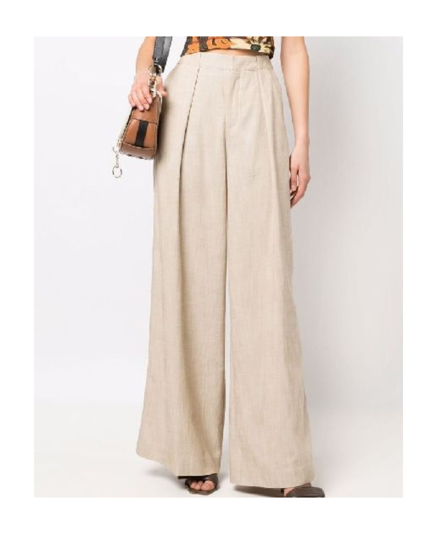 CLOSED PLEATED FLARED TROUSERS 