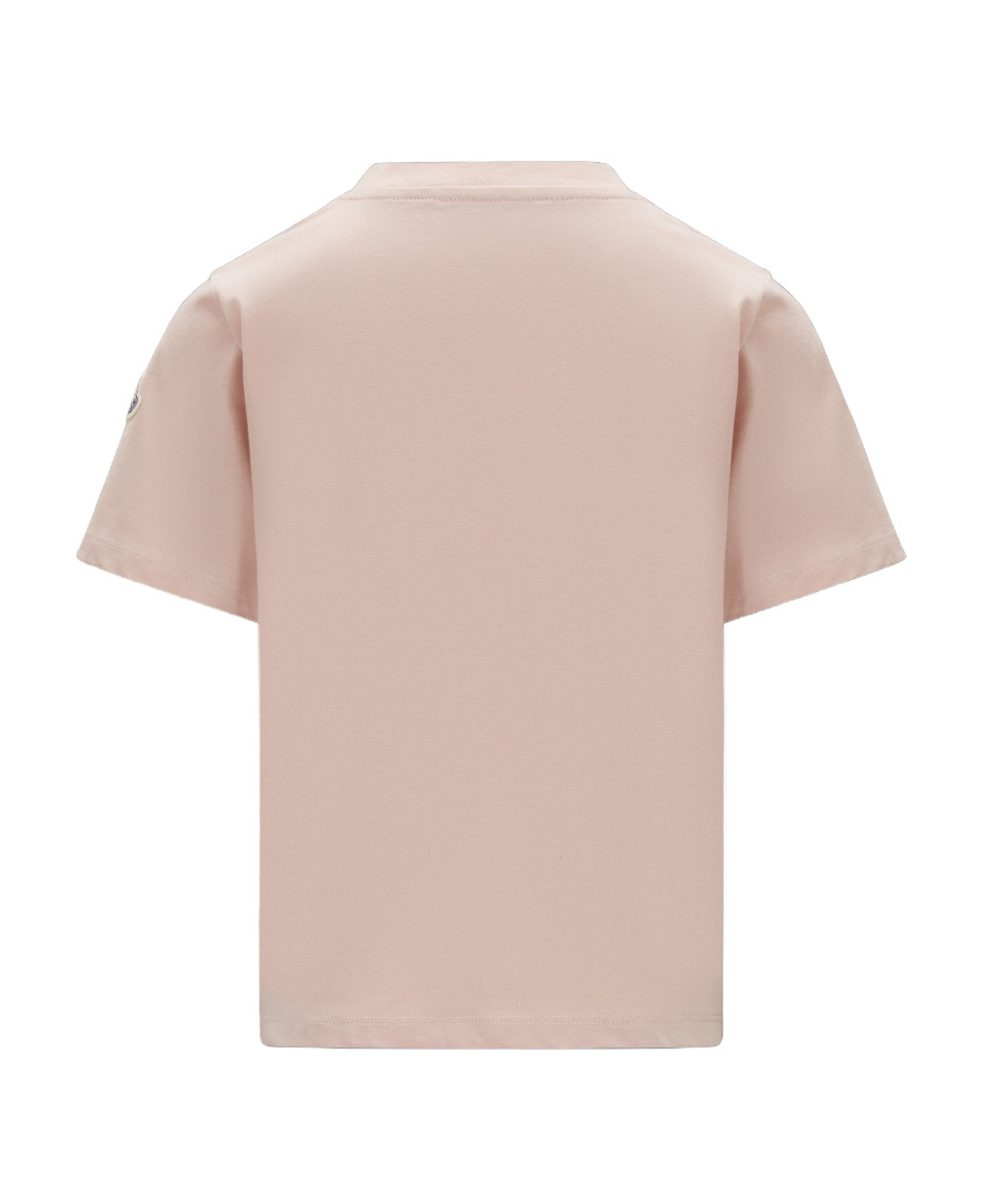 Moncler Logo-print Polka-dot T-shirt In Pink
