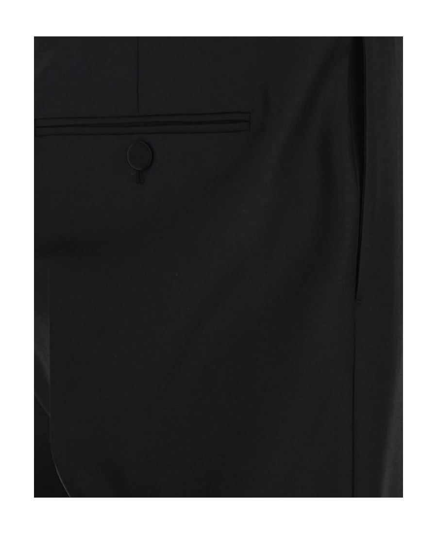 Dsquared2 Virgin Wool And Silk Cigarette Fit Pants In Black