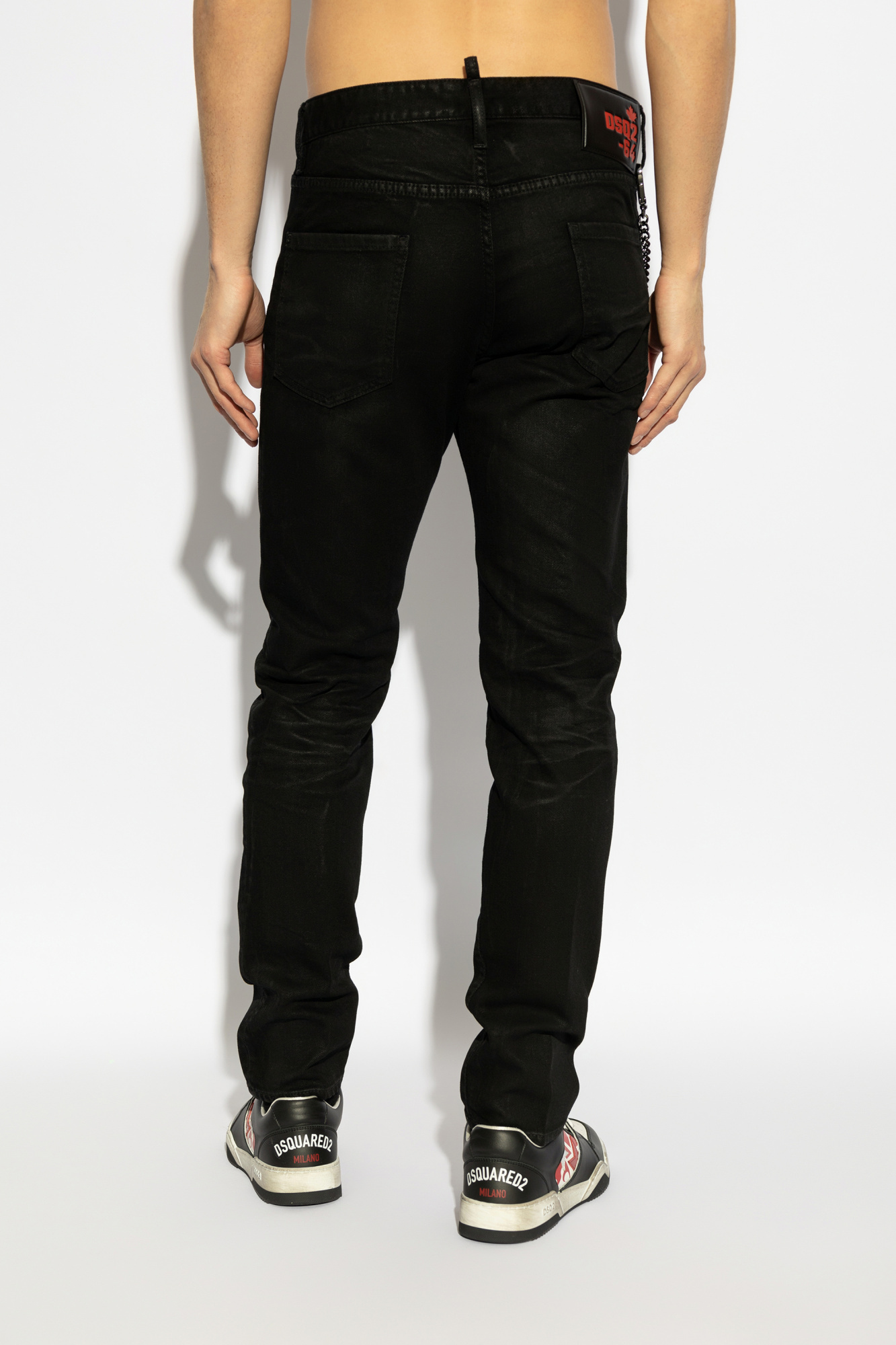 Dsquared2 Chain-detailed Trousers In Black