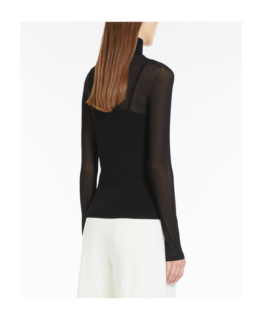 Max Mara Viscose High-necked Sweater In Black