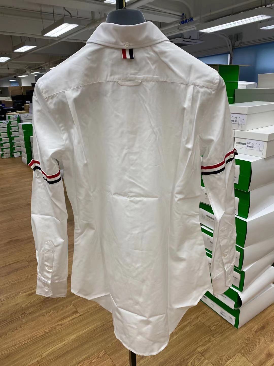 Thom Browne Grosgrain Armband Oxford Shirt In White