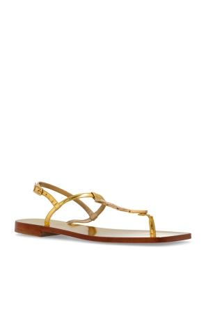 Versace Flip Flops In Gold