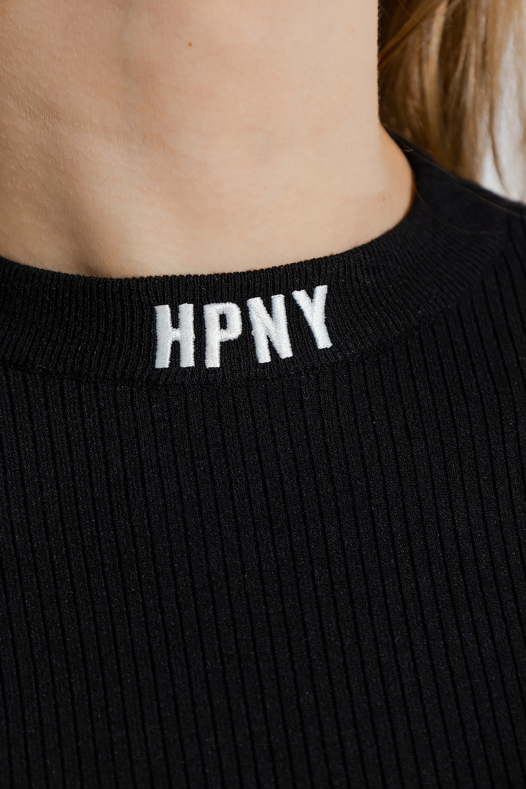 Heron Preston Logo Embroidered Long-sleeve Dress In Black
