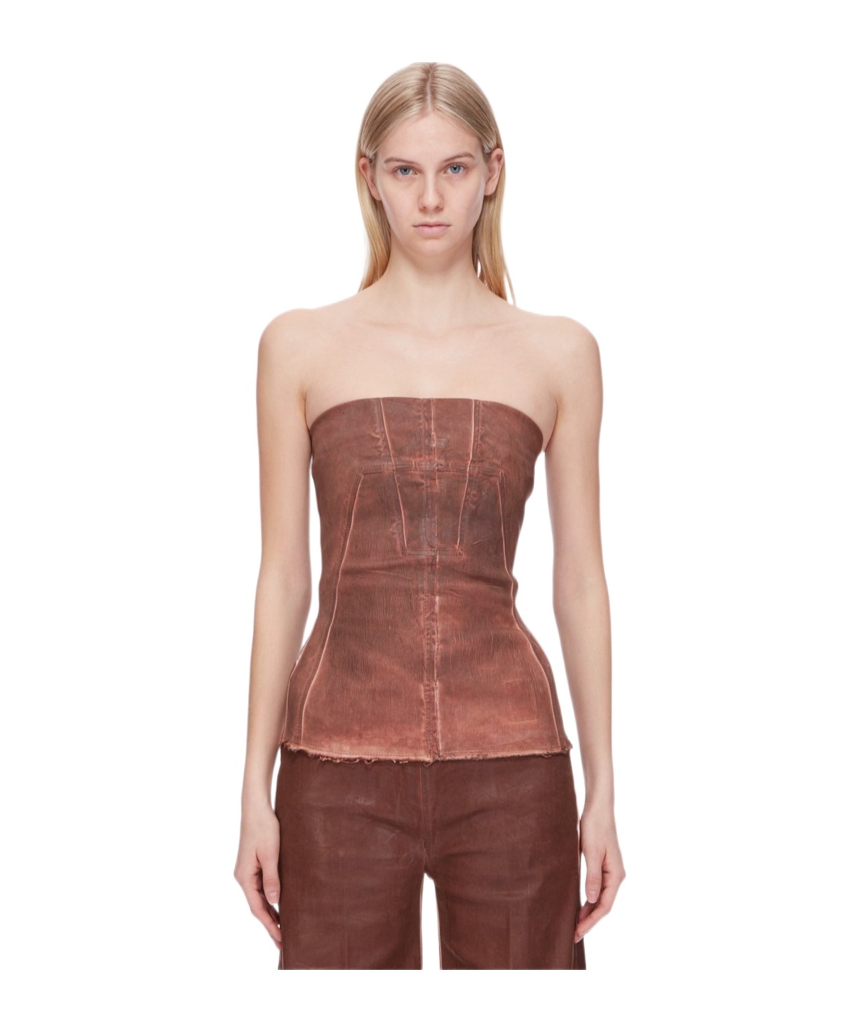 Rick Owens Drkshdw Stretch Denim Tights In Red