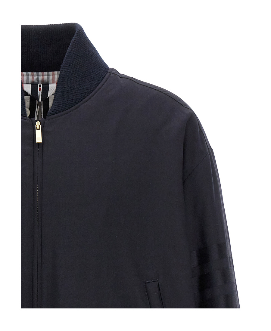 Thom Browne Black Down 4-bar Football Sideline Parka In Black
