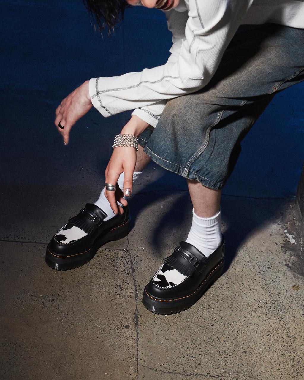 Dr. Martens' Adrian Snaffle Thick-soled Love Shoes In Black