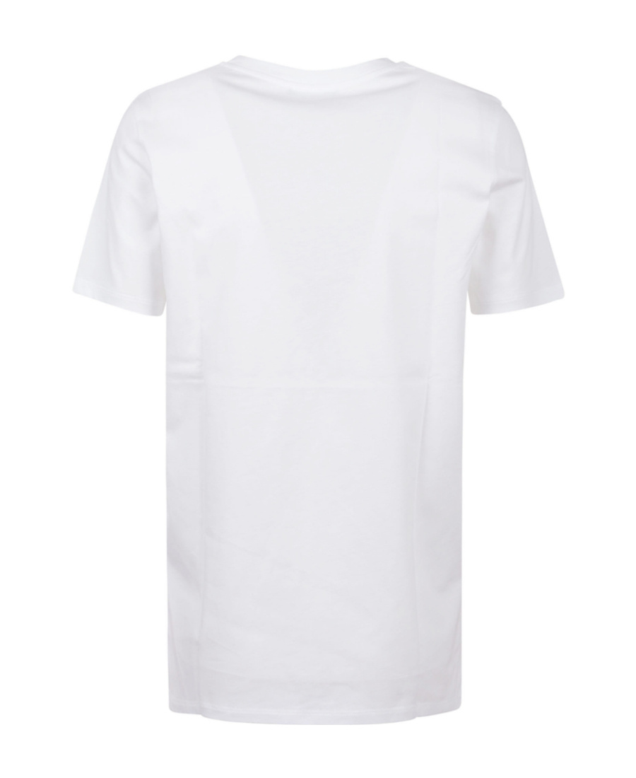 Shop Balmain Logo Crew-neck T-shirt In White