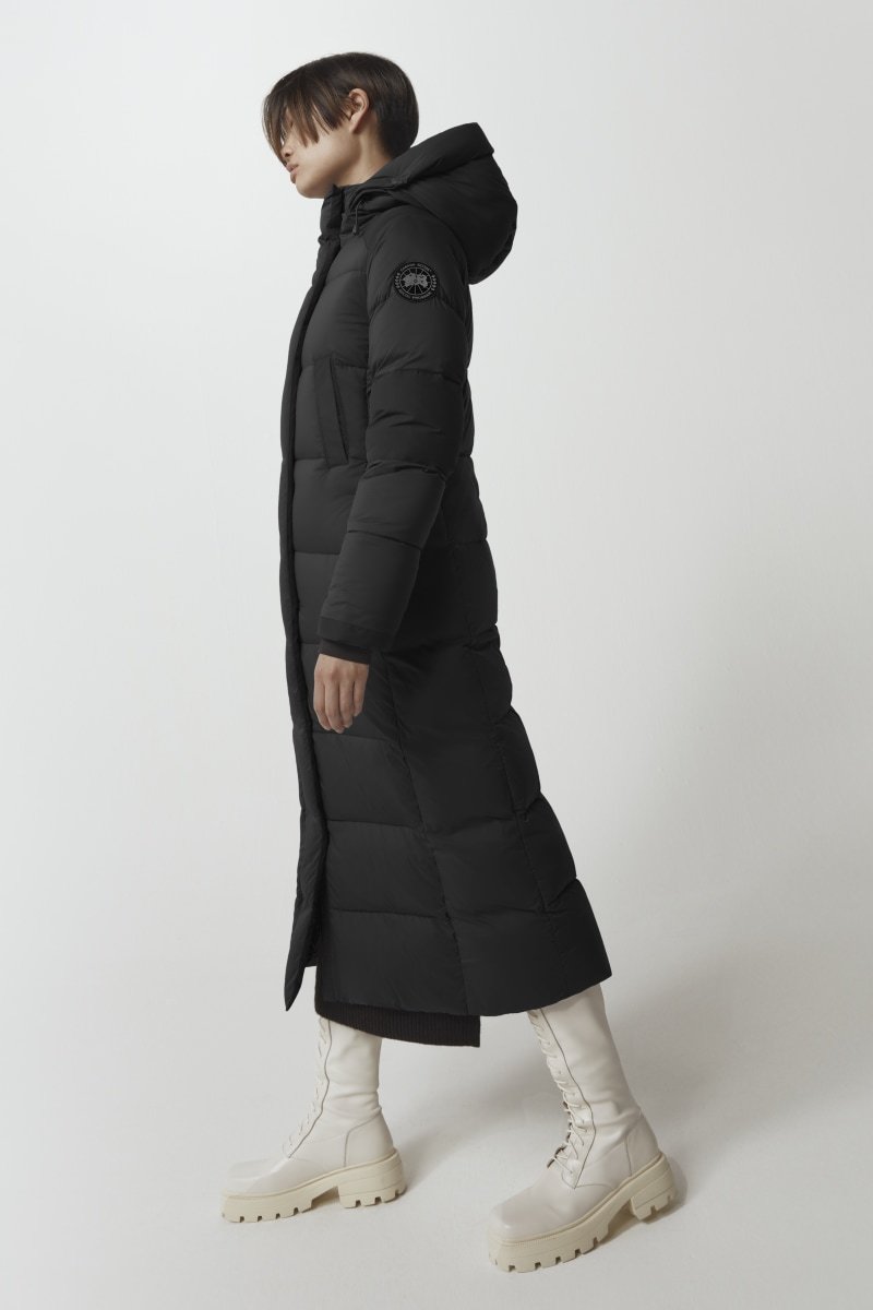 Shop Canada Goose Alliston Padded Parka Coat In Black