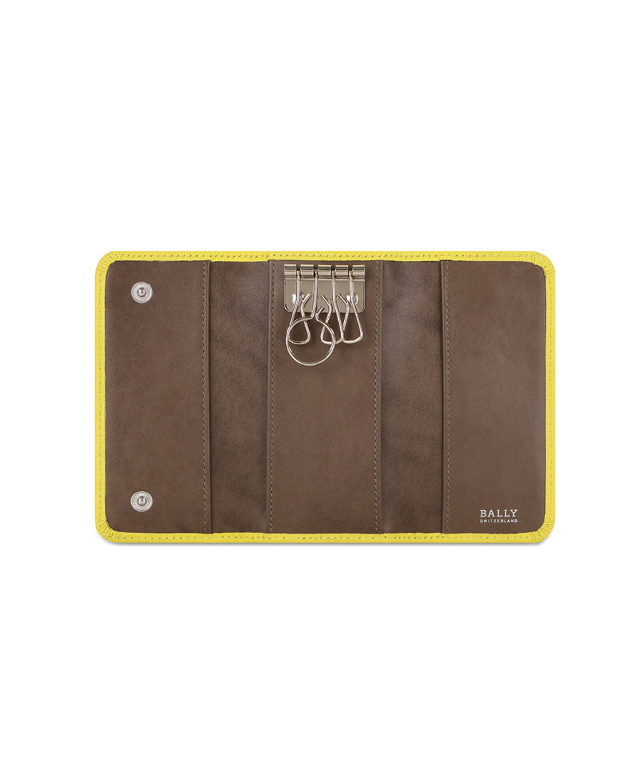 Bally Logo Details Key Bag In Yellow