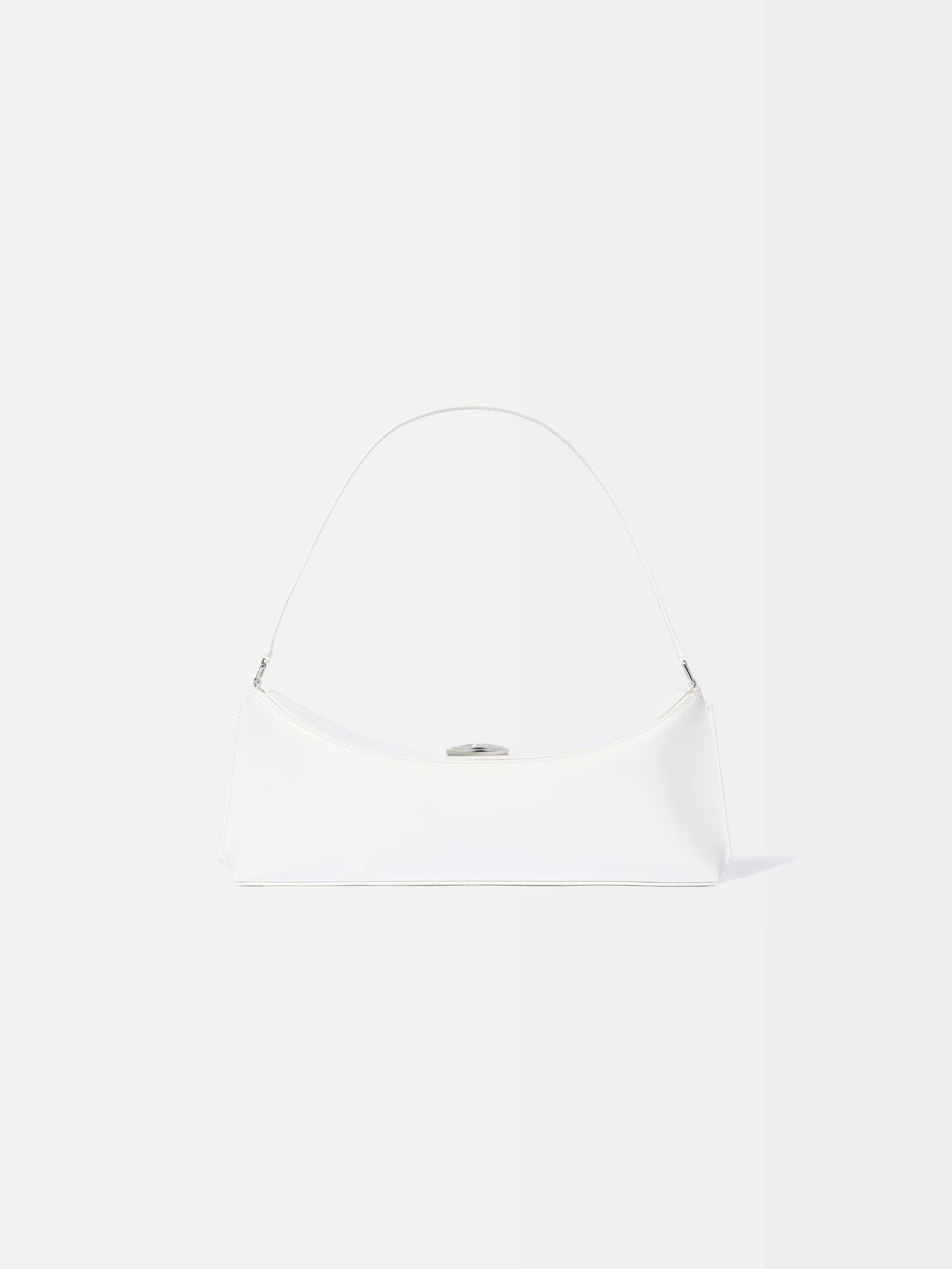 Jacquemus Le Calisso White Shoulder Bag With Engraved Snap Button In Leather Woman In White