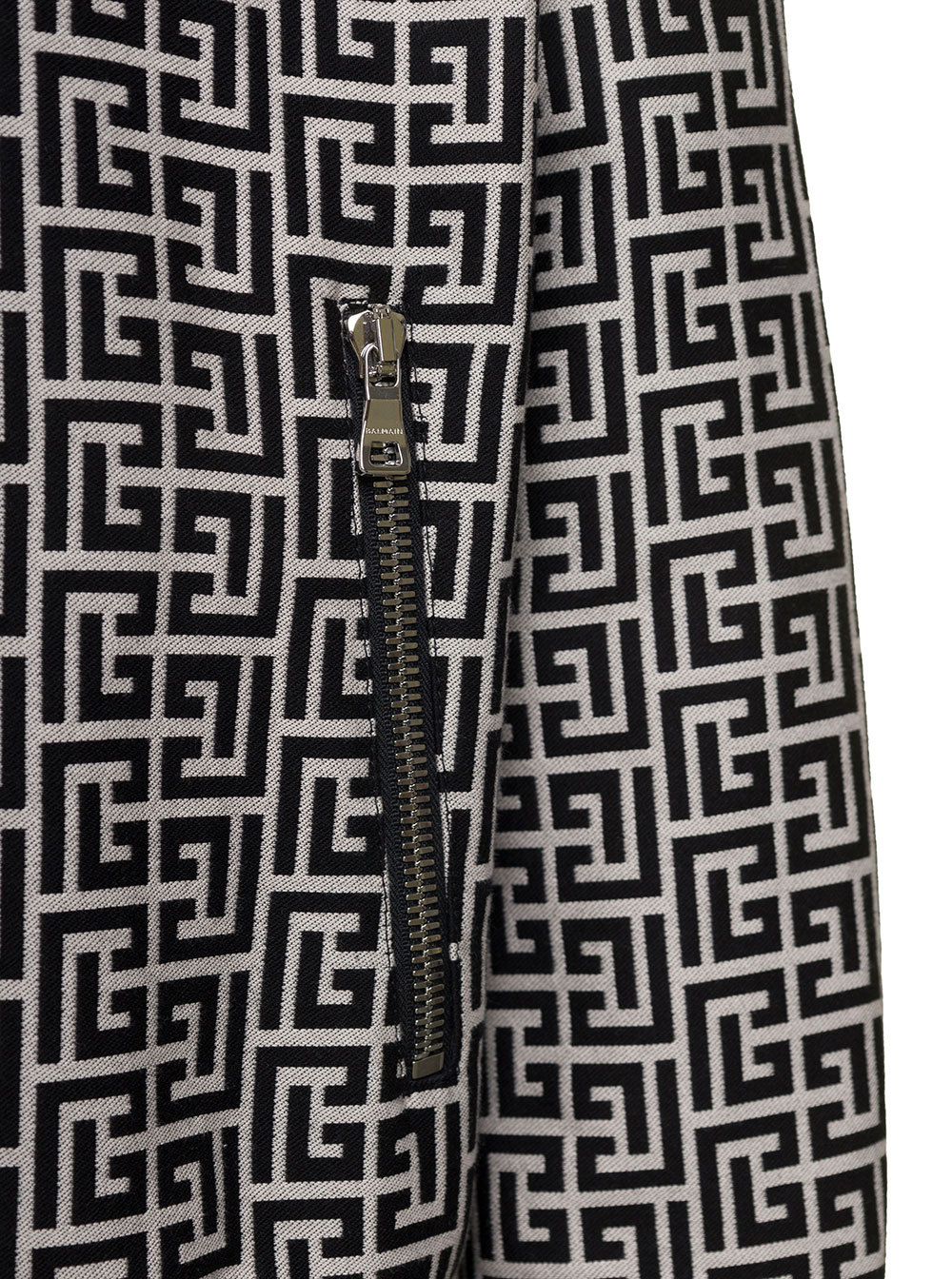 Balmain Monogram-pattern Reversible Bomber Jacket In Black