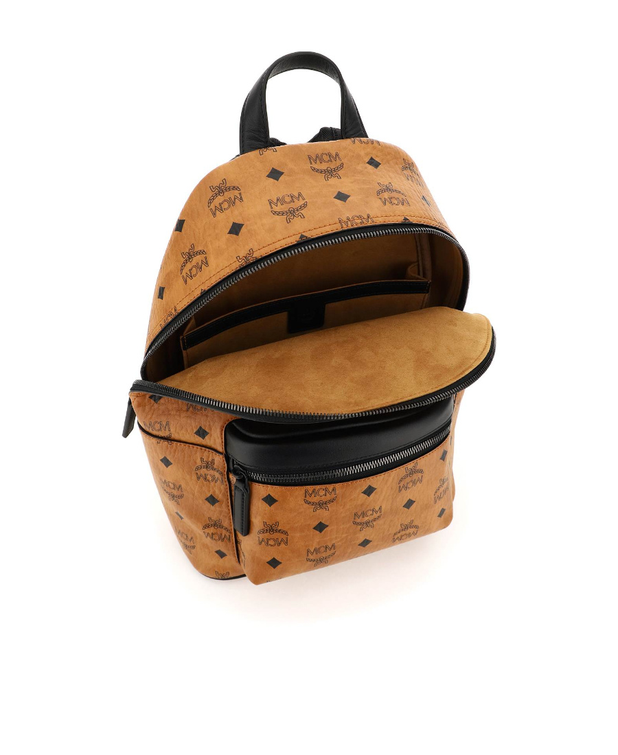 Mcm Pattern Printed Backpack In Brown