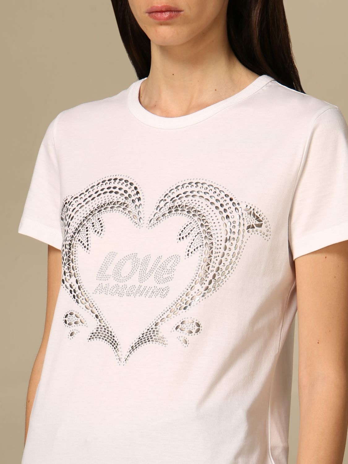 Moschino Logo Printed Short Sleeved T-shirt In Pink